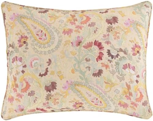 INES Linen Pillow Sham Euro Size Multi Floral Pattern