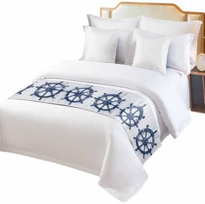 Homechoid Blue Coastal Bed Runner for Twin Size