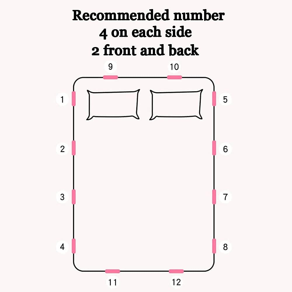 Alamic 12 Pack Sheet Grippers for Raised Edge Mattresses