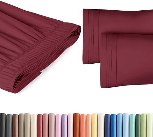 CGK Unlimited Wrap Around Dust Ruffle Bed Skirt Set - Burgundy