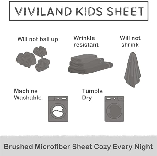 Viviland 3-Piece Cow Print Twin Sheet Set for Kids