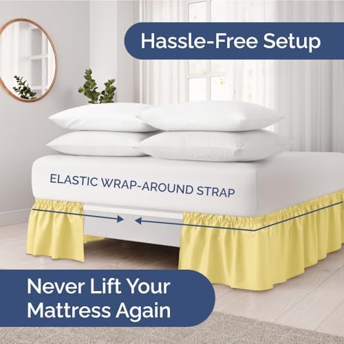 CGK Unlimited Wrap Around Bed Skirt 2 Pillowcases Bundle - Yellow