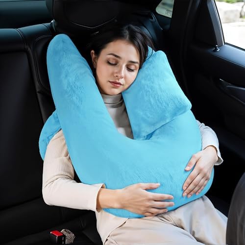 Travel Pillow for Adults and Children Blue