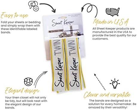 Sheet Keeper USA Made - Queen Size Sheet Bands for Bedding