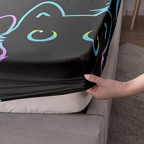Axolotl Kids Bedding Set Twin Size Gradient Line 4Pcs