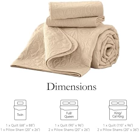 Akkialla Beige Quilt Bedding Set for All Seasons