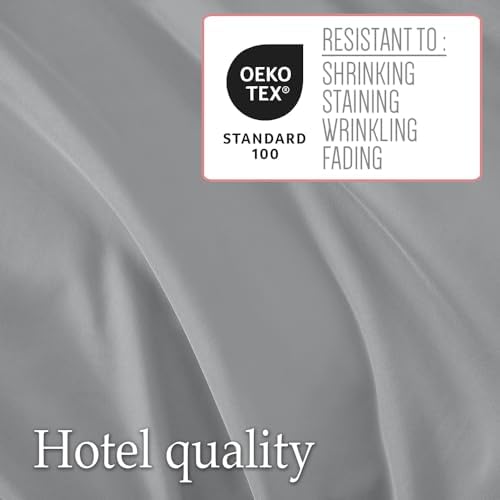 lalaLOOM Soft Gray Queen Sheet Set 4 Piece Microfiber Linen