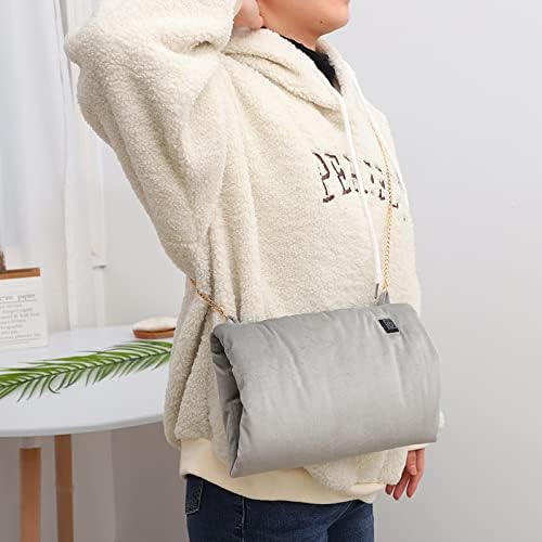 MSUIINT USB Heated Hand Warmer Throw Pillow with Gloves Portable Grey