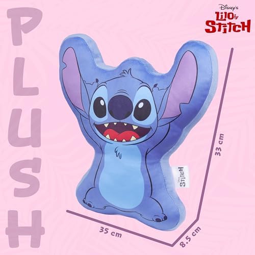 Disney 3D Plush Pillow - Blue Stitch Kids Bed Decor