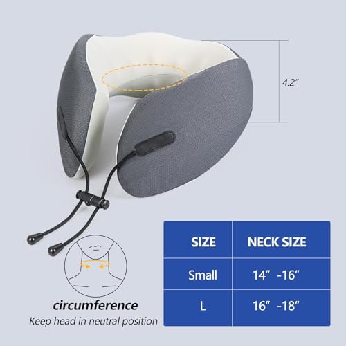 Cozyhealth Memory Foam Travel Neck Pillow for Airplane and Car Use