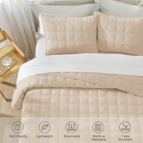 Wondnuga Velvet Quilt Set 3 Pieces Full Queen