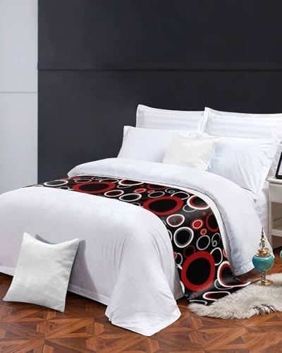Sabolny Red Black Bed Runner Scarf Full Queen