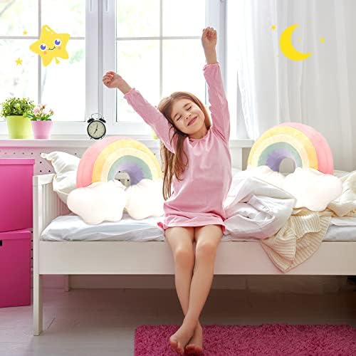Queekay 21 Inch Rainbow Shaped Throw Pillow Set