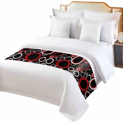 Sabolny Red Black Bed Runner Scarf Full Queen