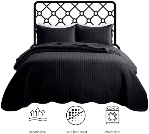 IR Imperial Rooms Twin Quilt Bedding Set Black