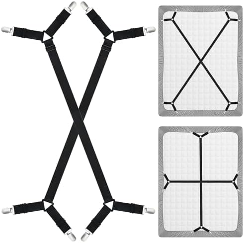 2 Pieces Bed Sheet Holder Straps - Black