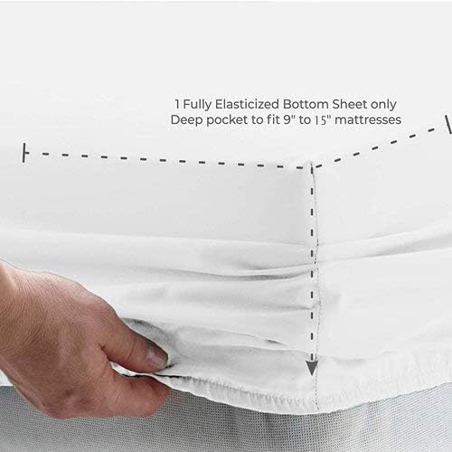 Luxurious 1000TC Cotton Fitted Sheet Twin XL 15 Deep Pocket