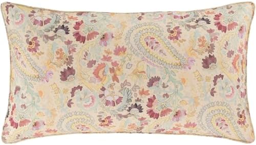 INES Linen Pillow Sham Euro Size Multi Floral Pattern