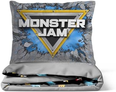 Jay Franco Duvet Cover Set Monster Jam Kids Bedding 3 Piece Grey