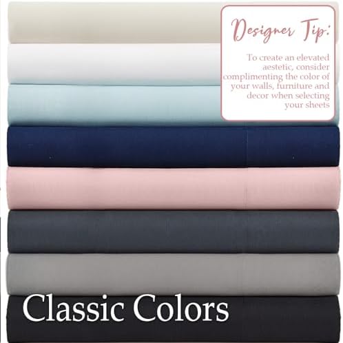 lalaLOOM Soft Gray Queen Sheet Set 4 Piece Microfiber Linen
