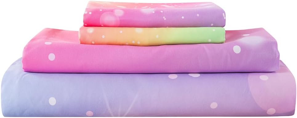 ADASMILE A S Rainbow Fitted Bed Sheet Set for Kids 1