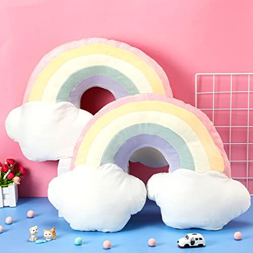 Queekay 21 Inch Rainbow Shaped Throw Pillow Set