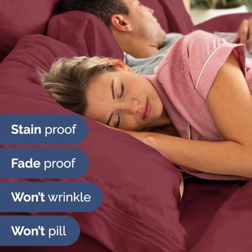 CGK Unlimited Wrap Around Dust Ruffle Bed Skirt Set - Burgundy