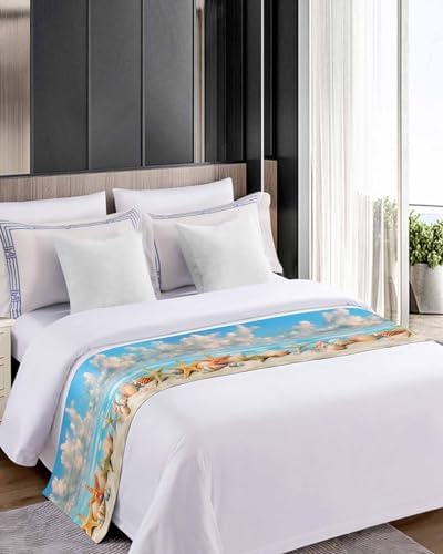 Sabolny Summer Beach Bed Runner Scarf Twin Size 71x20