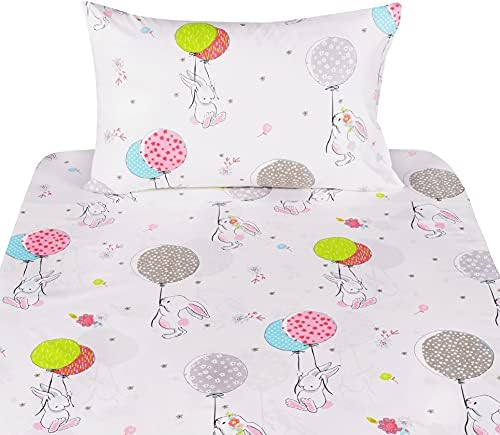 Cute Cartoon Rabbit Bunny 3-Piece Kids Bedding Set