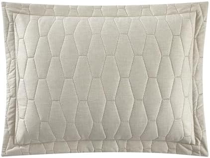 Chic Home Nyla 3 Piece Queen Quilt Set - Beige Hexagon Pattern