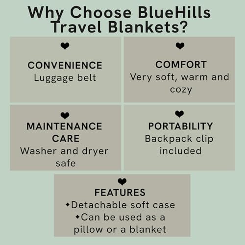 BlueHills Premium Soft Travel Blanket Pillow Dusty Rose Pink M02