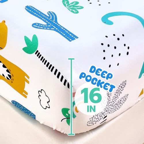 Homilay Queen Sheets Set for Kids - 4 Piece Dinosaur Pattern Bedding