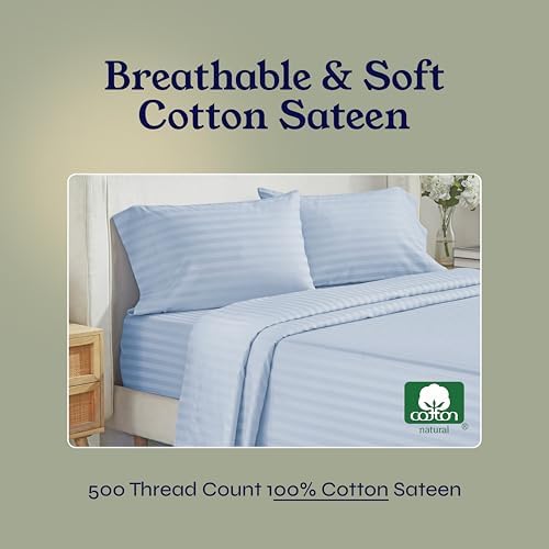 California Design Den - Luxe 500 Thread Count Twin XL Cooling Damask Sheets