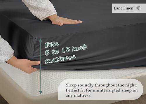 Lane Linen Twin Fitted Sheet - 4 Way Stretch Deep Pocket