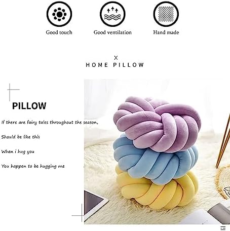 Youjiayi Velvet Knot Pillow Ivory 14x14 Inches