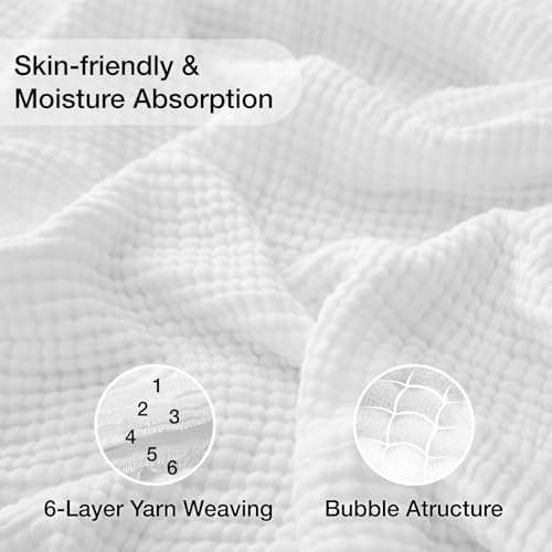100 Cotton Muslin Queen Blanket 90 x 90 6 Layers