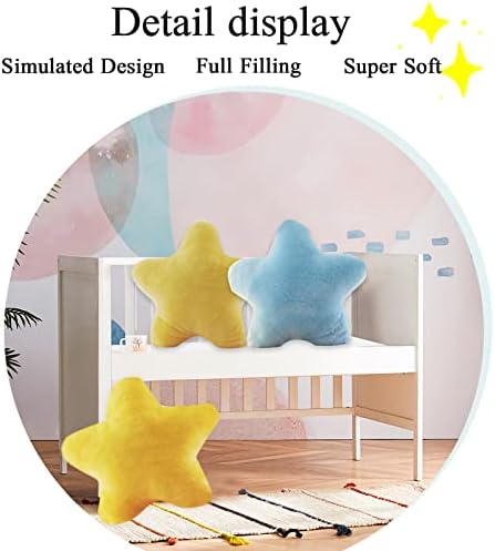 AUCOOMA Star Shaped Plush Throw Pillow - Soft Yellow 157 Inch