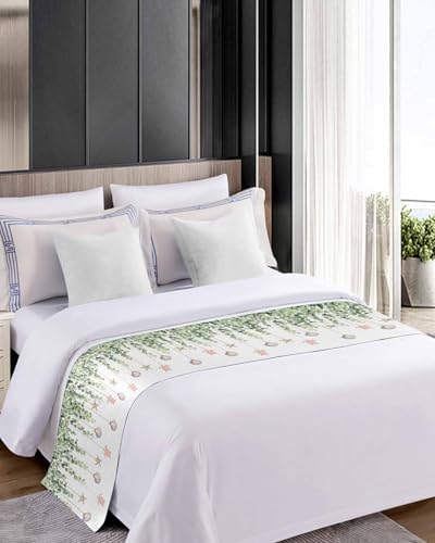 Litter Star King Bed Runner Green Eucalyptus Sea Turtle Scarf 1