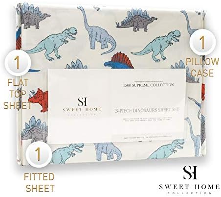 1500 Supreme Kids Bed Sheet Set - Twin XL Dinosaurs