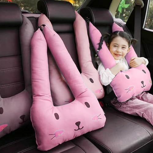 Kids Travel Pillow with Headrest and Shoulder Support Roseate