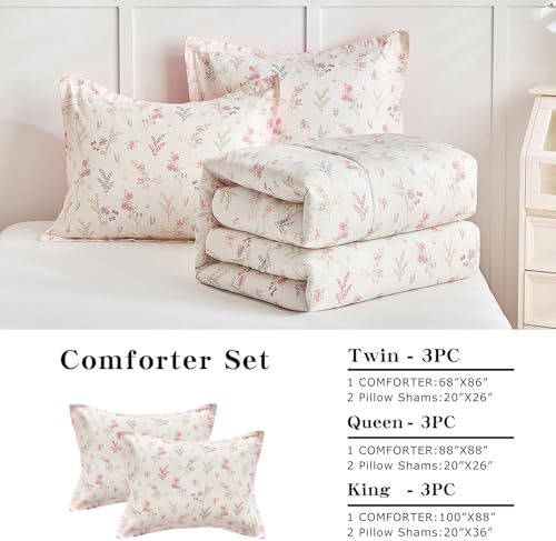 Joyreap 3pcs Cotton Comforter Set for Girls