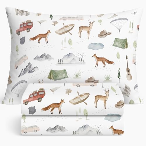 Pobi Baby Twin Sheet Set with Pillowcase - Ultra Soft Cotton Blend