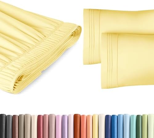 CGK Unlimited Wrap Around Bed Skirt 2 Pillowcases Bundle - Yellow