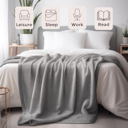 OLIFE Heated Throw Blanket 50x60 Inch 10 Heat Levels 8 Hours Auto-Off