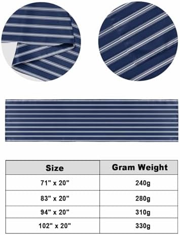 Navy Blue Striped Bed Runner Queen Size Decor