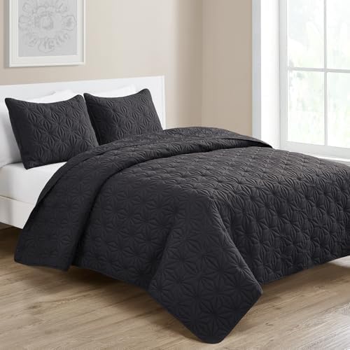 VCNY Home Full Queen Quilt Set with Shams - Kaleidoscope Grey