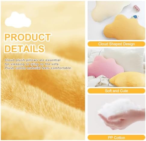 TESICA Cloud Shaped Throw Pillow Cute Decorative Cushion