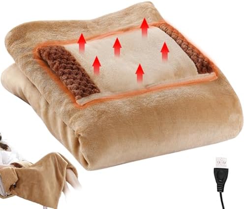 USB Heated Blanket 24x31 Inch Warm Throw for Sofa Chair Travel