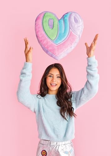 iscream Heart Shaped Love Pillow 13x13 Inch Plush Pastels