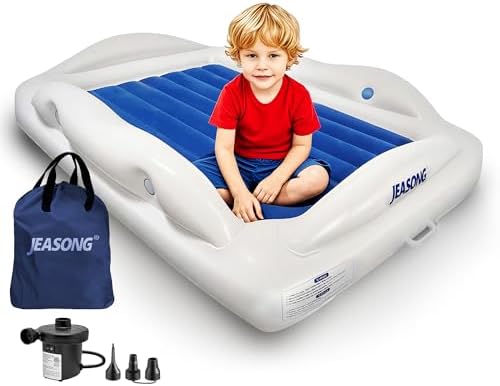 JEASONG Portable Inflatable Kids Bed with Safety Sides